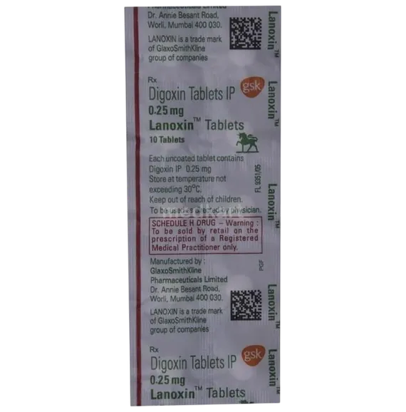 lanoxin 0.25mg tablet 10's